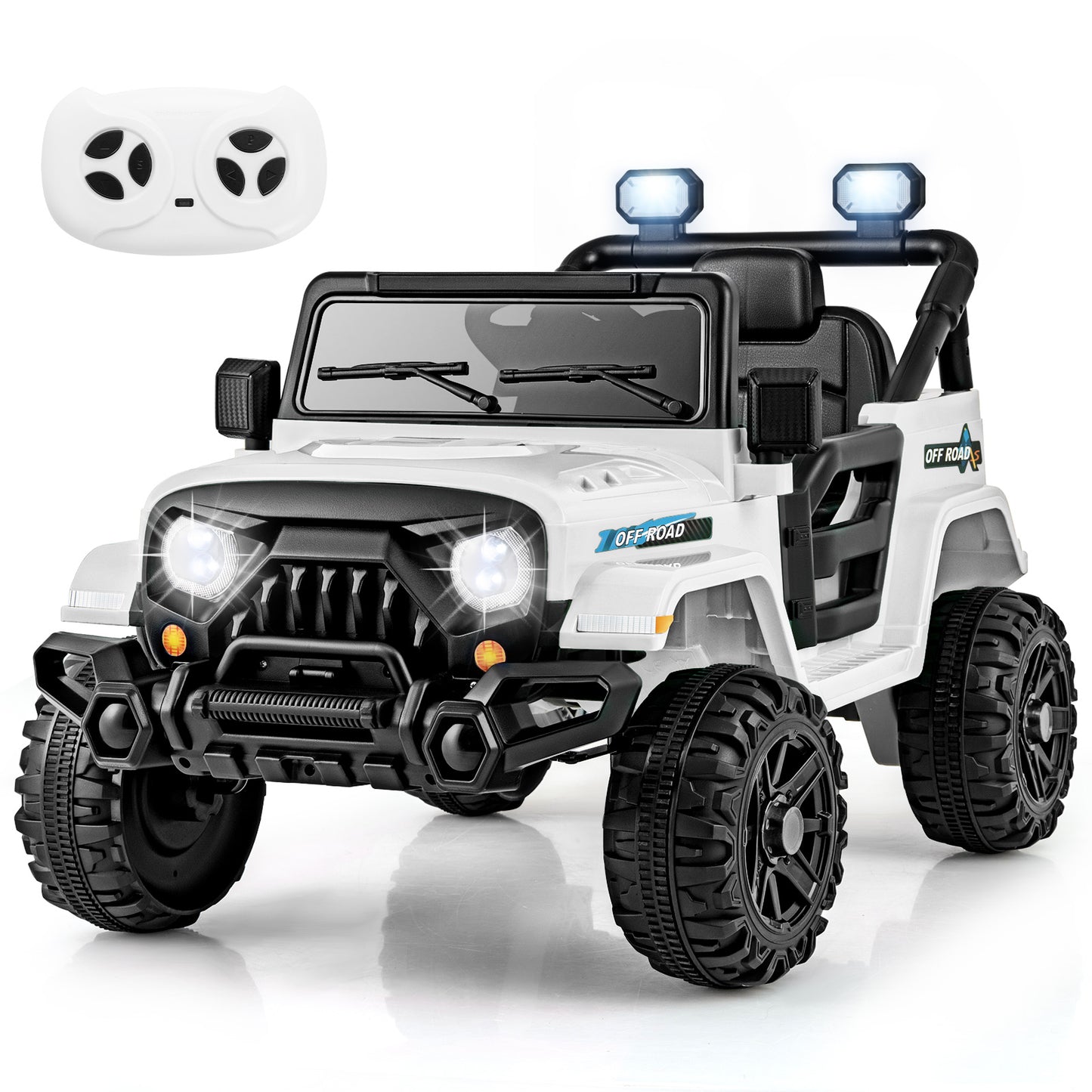 12V Kids Ride on Truck with Remote Control and 3 Speeds-Black