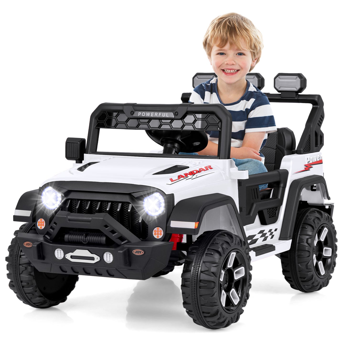 12V Kids Ride on Truck with Remote Control and Wireless Connection-Black