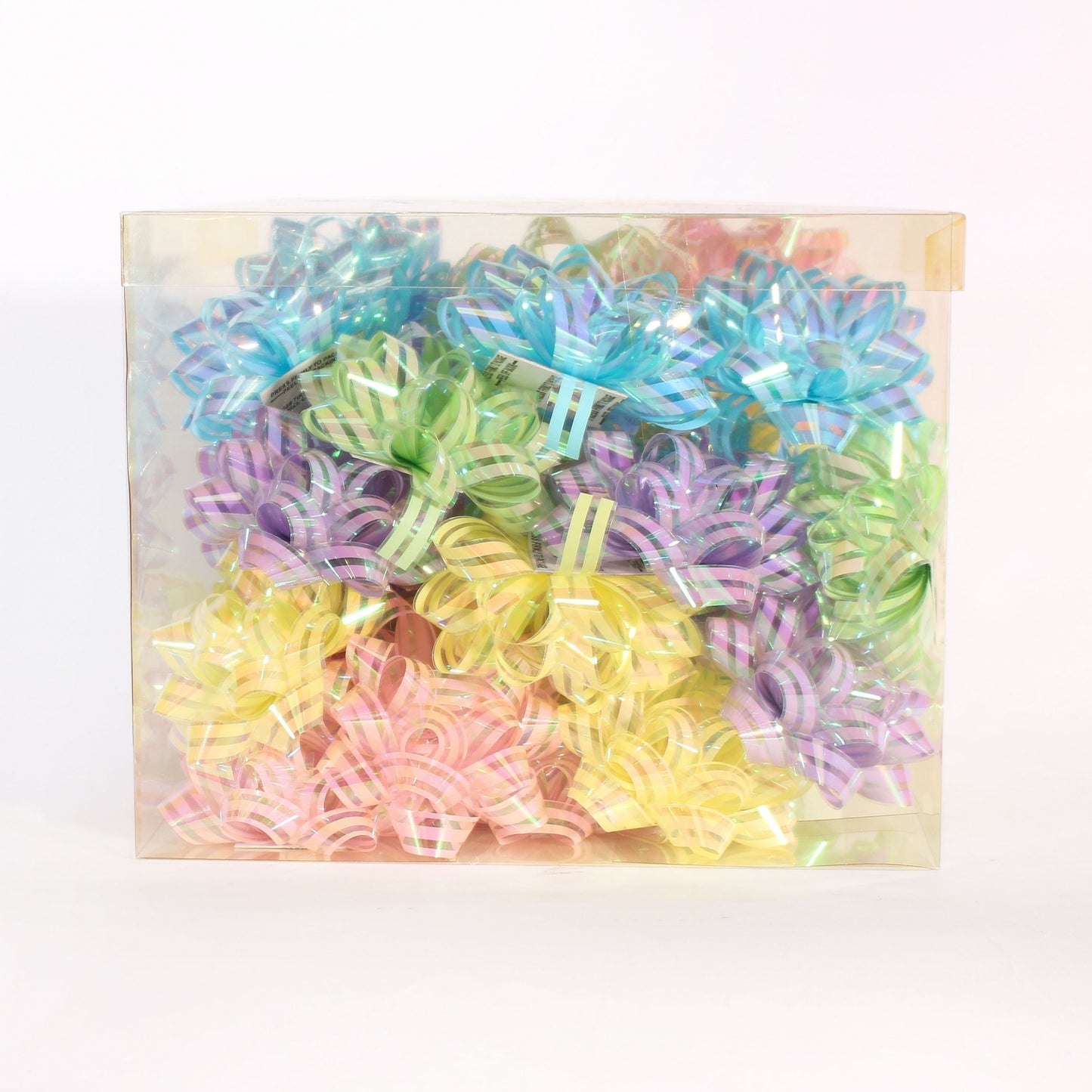 Bright Striped Gift Bows (Yellow Pink Blue & Purple) - (x30)