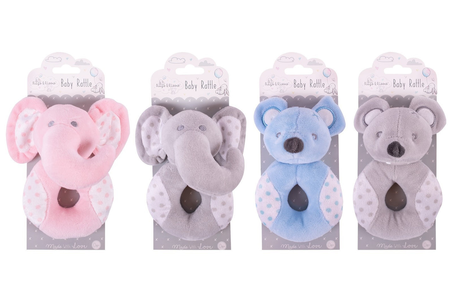 Plush Toy With Rattle (4 Assorted Designs)