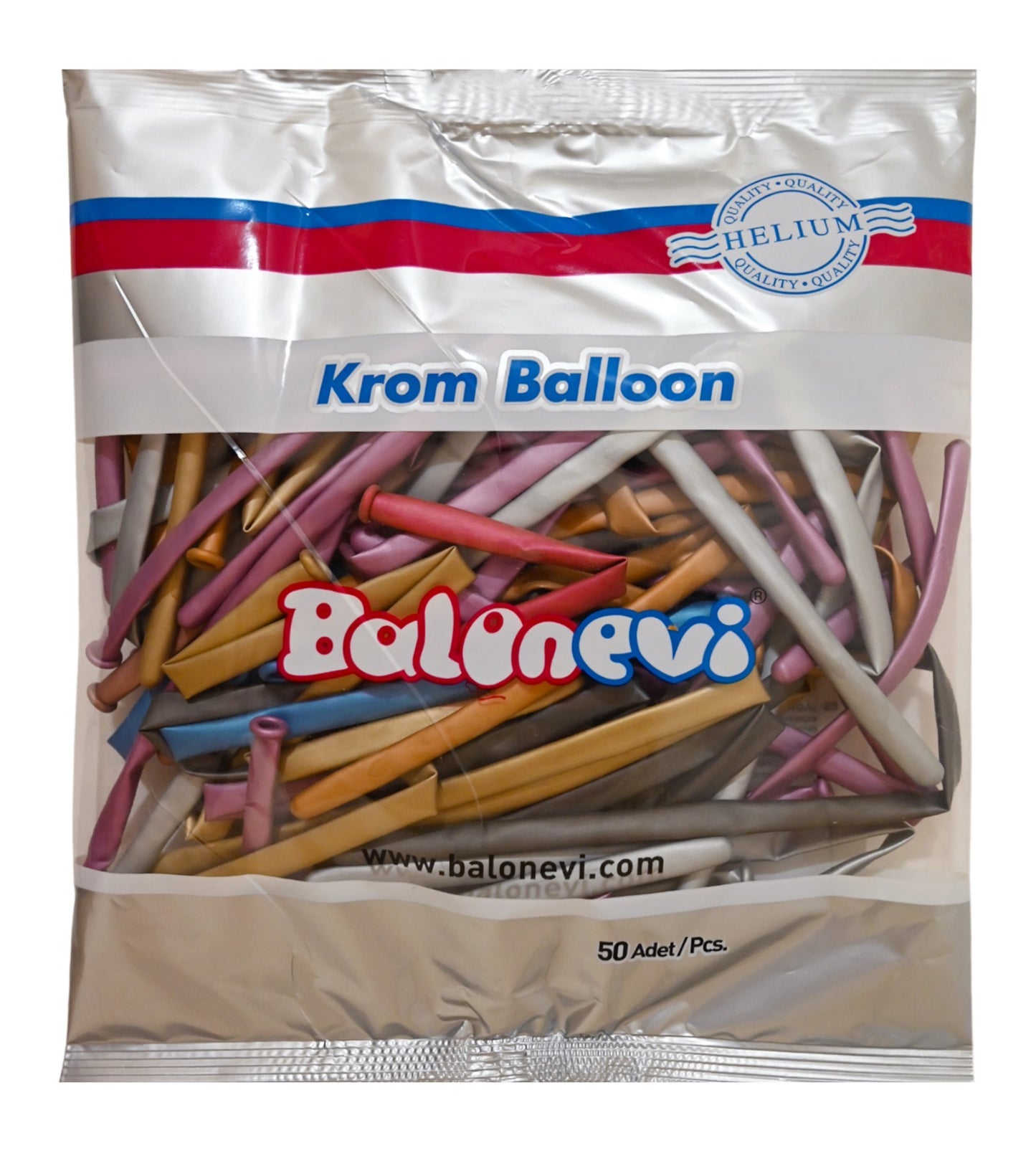 Assorted Chrome Modelling Balloon (Pack of 50)