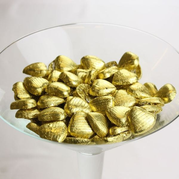Gold Foiled Dark Chocolate Hearts (1kg)