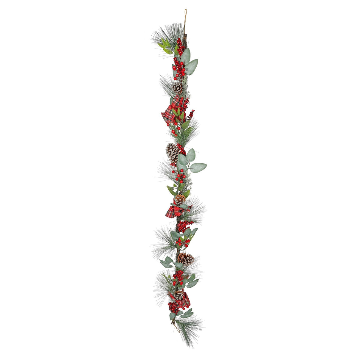 Luxury Garland with Berries Bows and Cones (180cm)