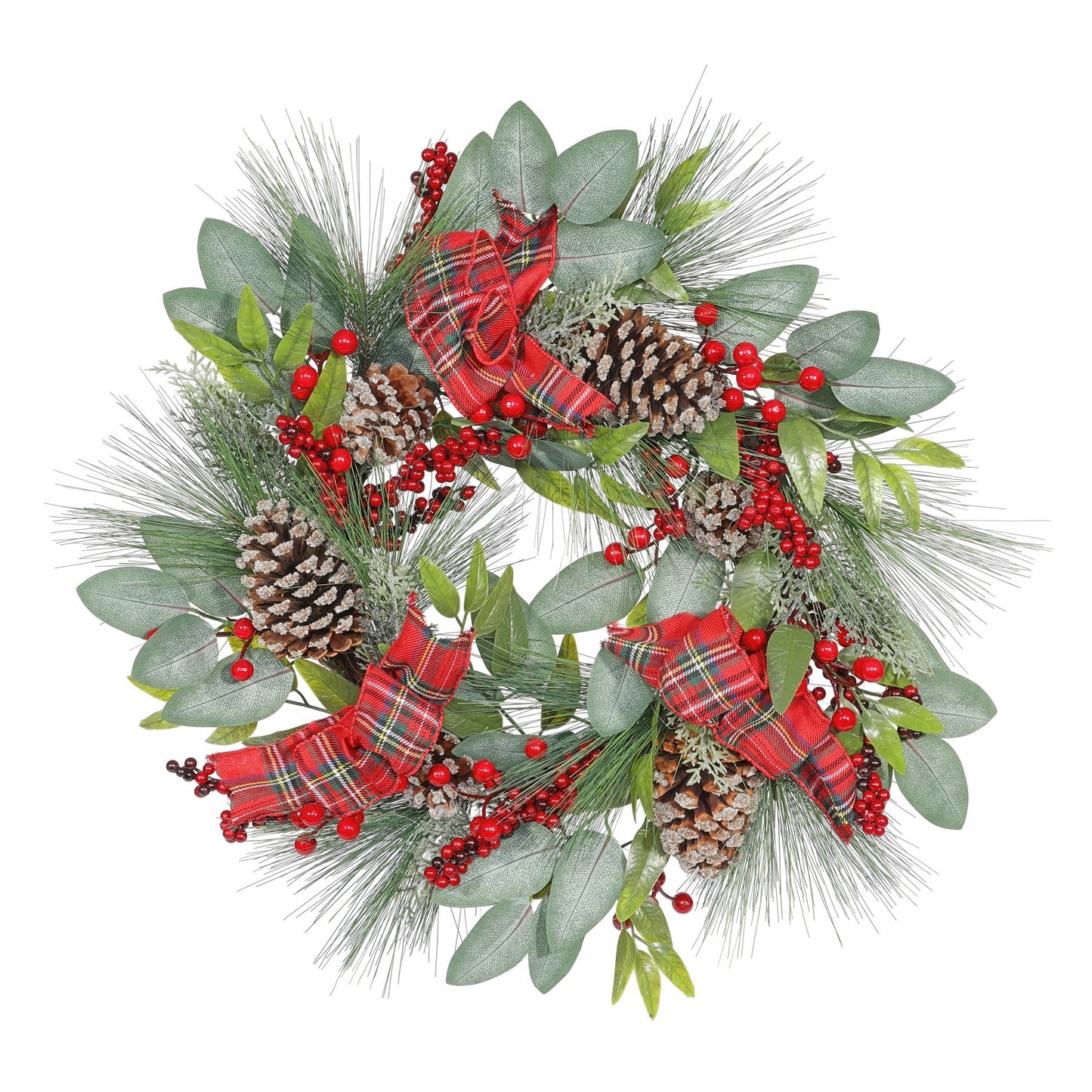 Red Berry and Cone Wreath (60cm)