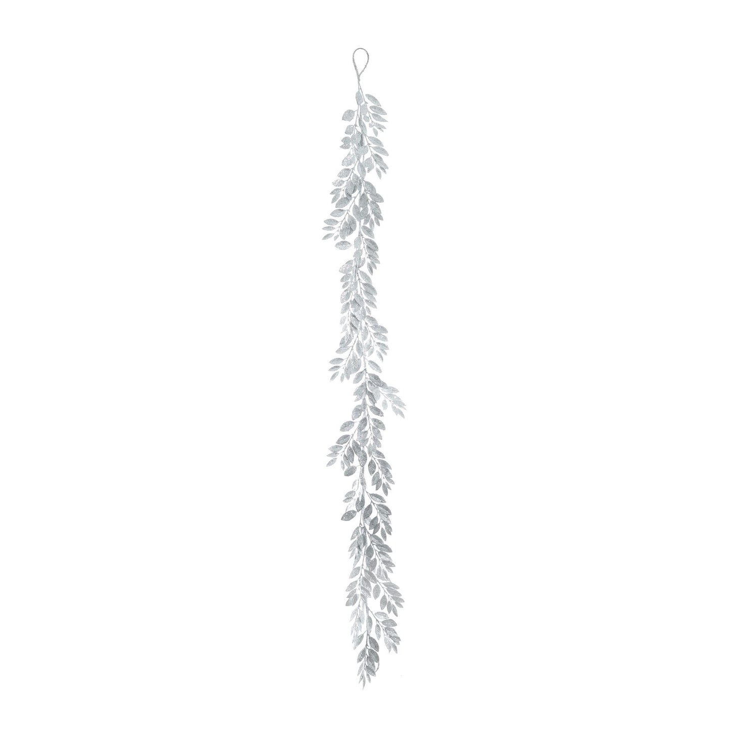 Glitter Leaf Garland - Silver (180cm)