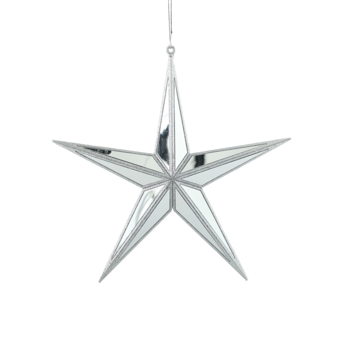 Mirror Star Hanging Decoration - Silver (27cm)