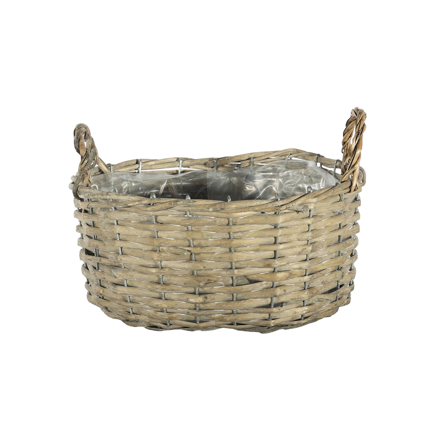 Natural Oval Split Willow Basket With Ears (12cm H)