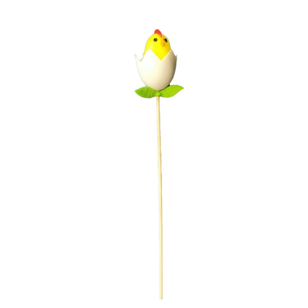 Chick & Egg on Wooden Stick (Pack of 6)