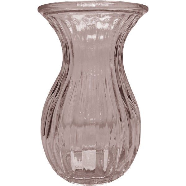 Grey Harper Fluted & Flared Glass Vase (14cm)