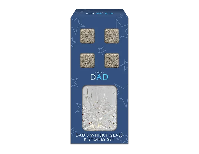 Fathers Day Whiskey Glass & Stones Set