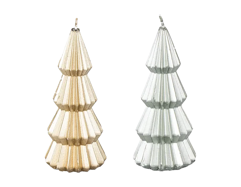 Metallic Christmas Tree Candle (Assorted)