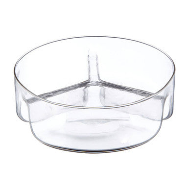 3 Section Equal Sided Glass Serving Dish