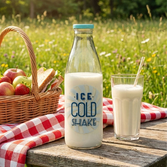 Glass Milk Bottle With Screw Cap | Dayla