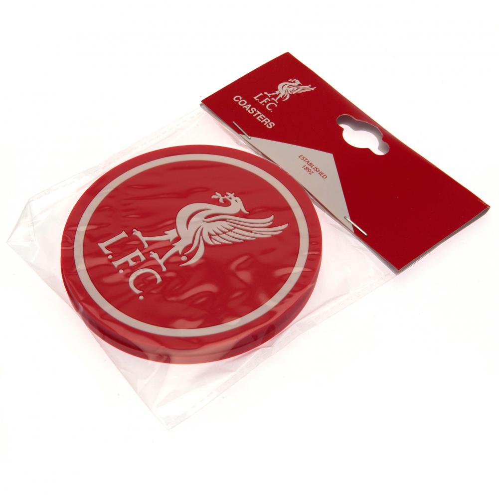 Liverpool FC 2pk Coaster Set with stamped Liverpool Crest