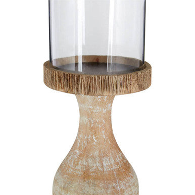 Bati Mango Wood Pillar Candle Holder
