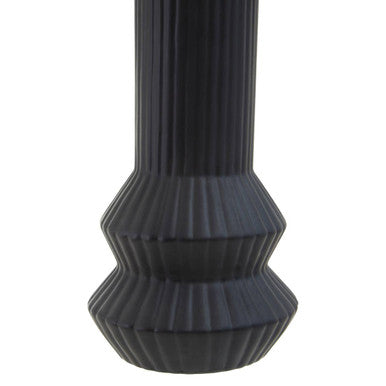 Black Ribbed Vase | Fabia