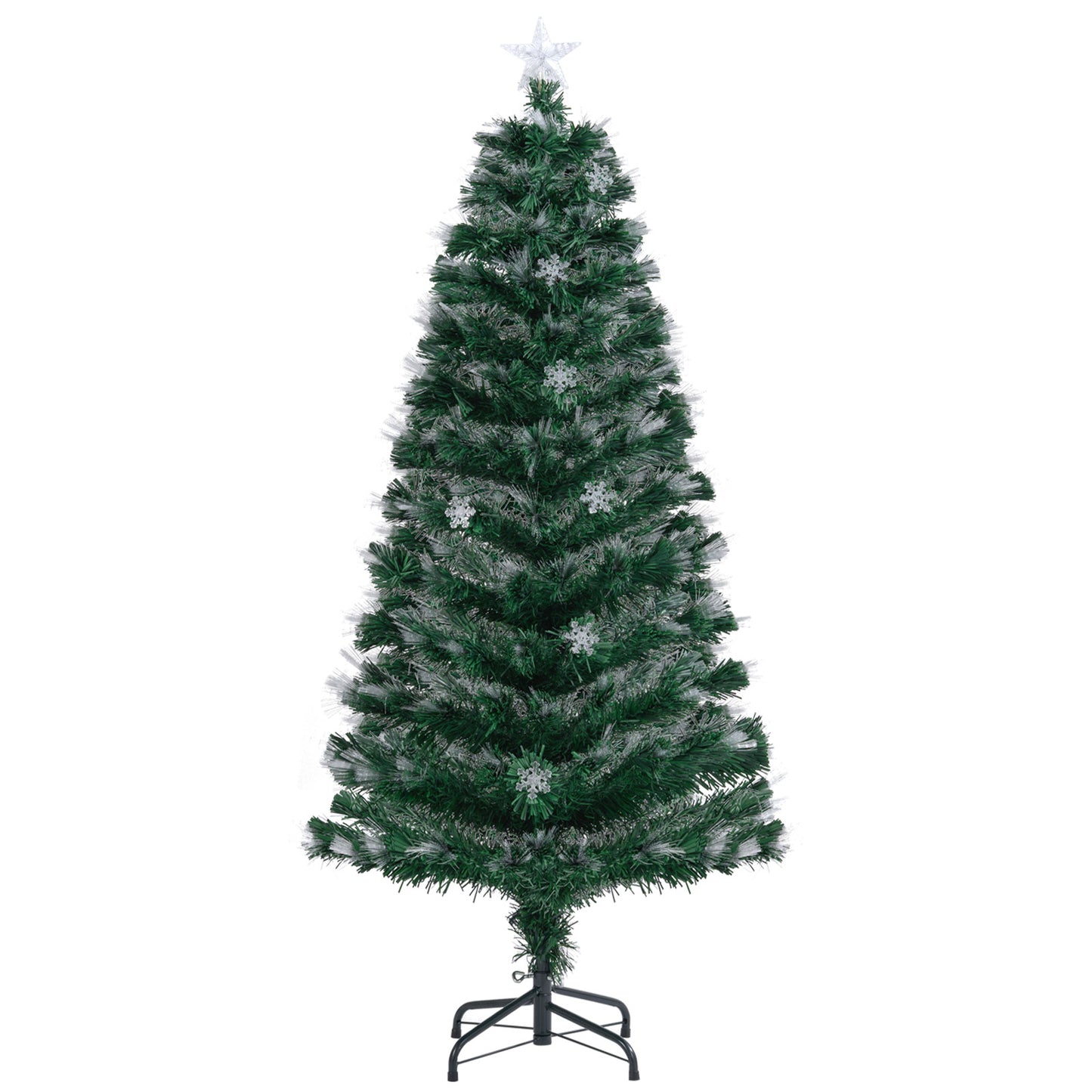 120/150 cm Fiber Optic Christmas Tree Artificial Pre-lit Xmas Tree with 8 Lighting Modes-1.2 M