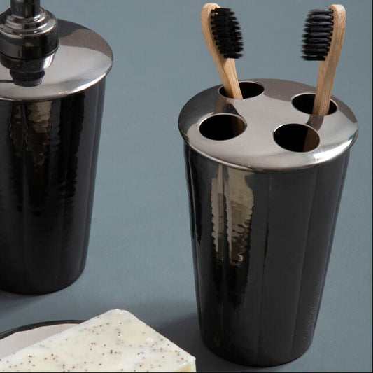 Hammered Black Nickel Finish Toothbrush Holder | Vaco
