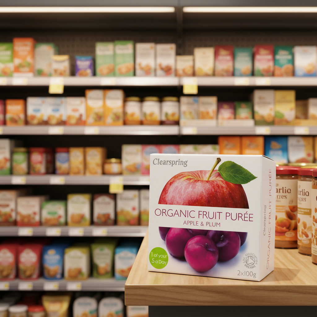 Clearspring Org Fruit Puree - Apple/Plum - 2x100g