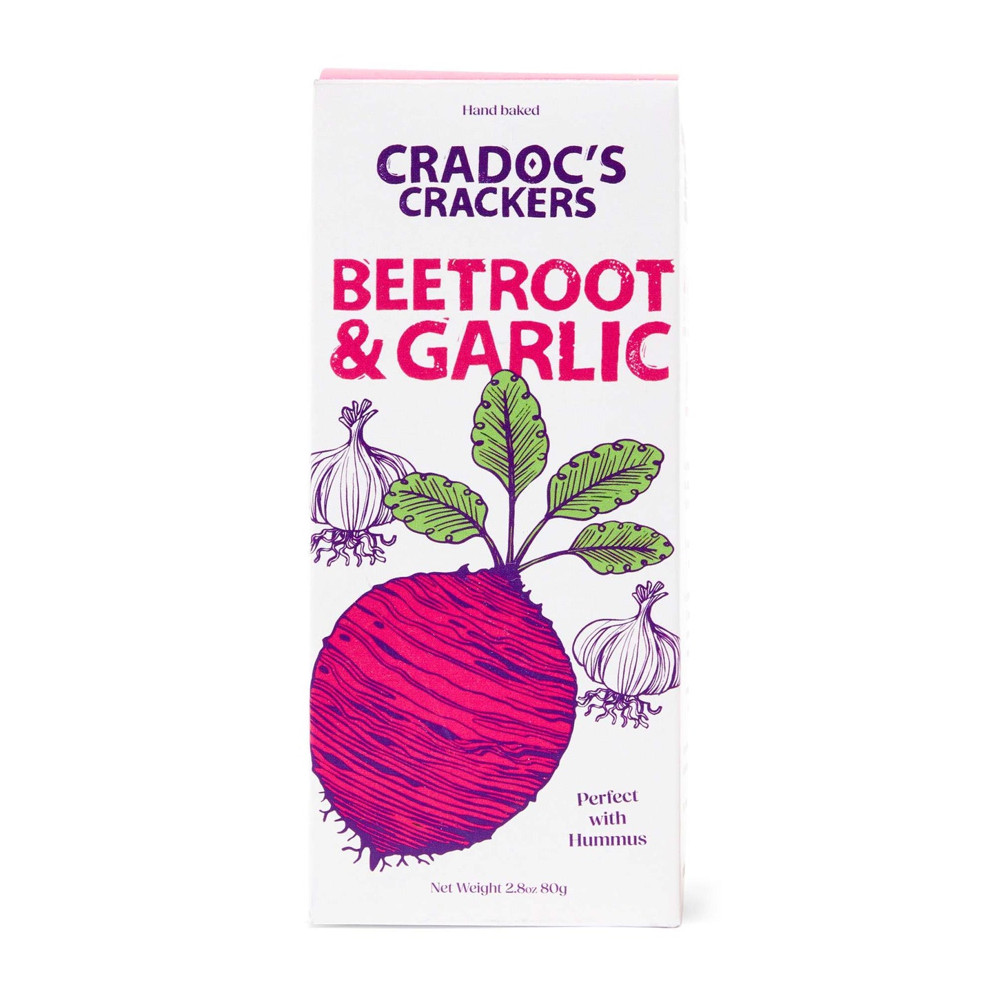 6 x Cradoc's Beetroot & Garlic Crackers - 80g