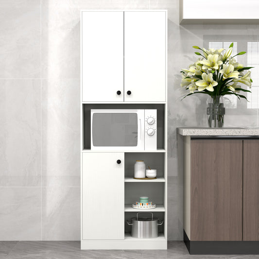 166cm Kitchen Pantry Storage Cabinet Modern Hutch Cabinet-White