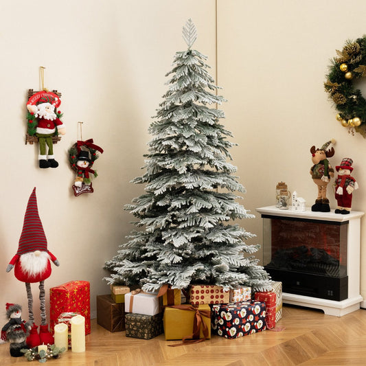 180CM Artificial Christmas Tree Hinged Holiday Tree with Lush Branch Tips