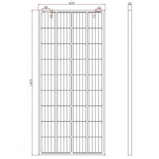 180W 12V solar panel with 5m cable