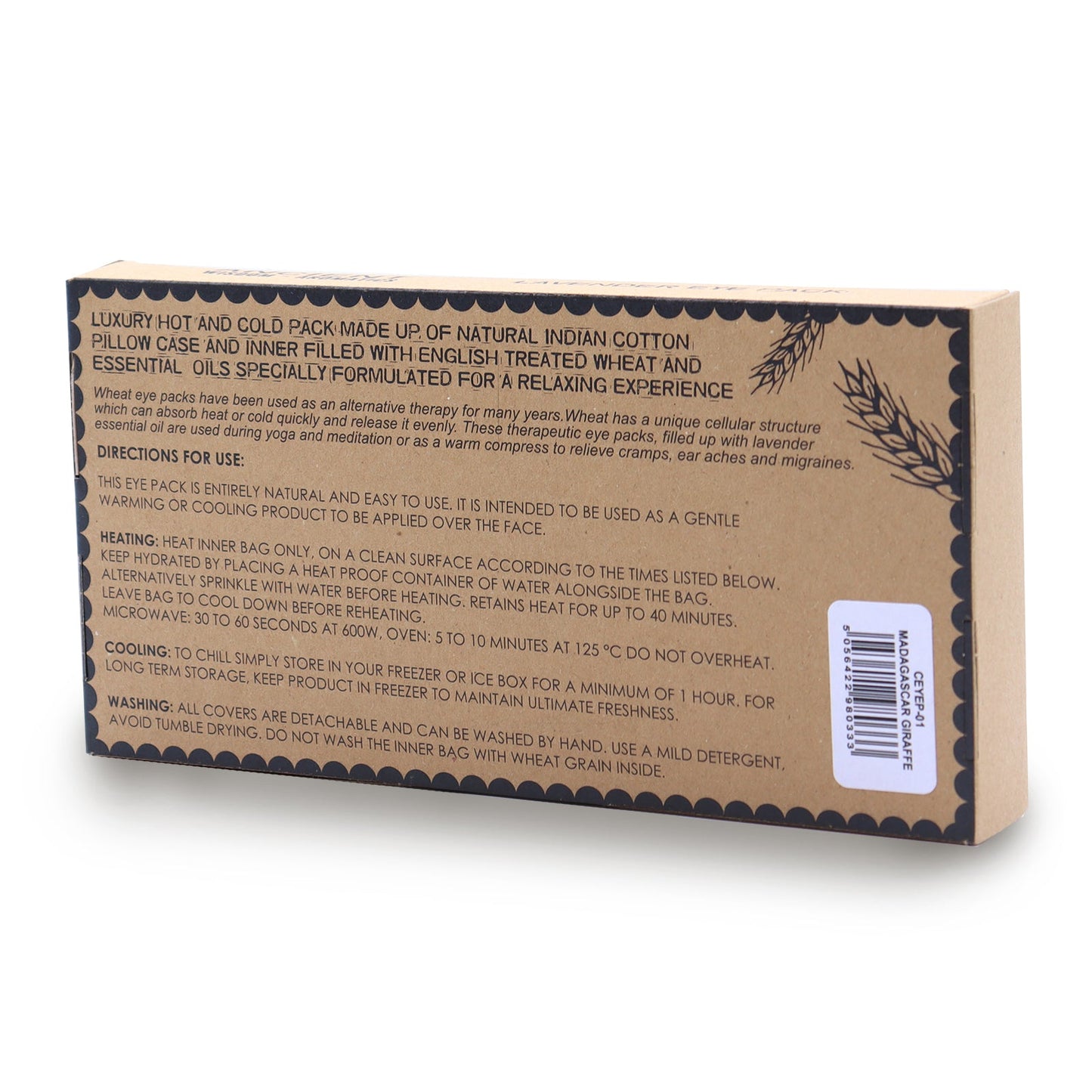 Night Leopard - Lavender Natural Cotton and Juco Eye Pillow in Gift Box