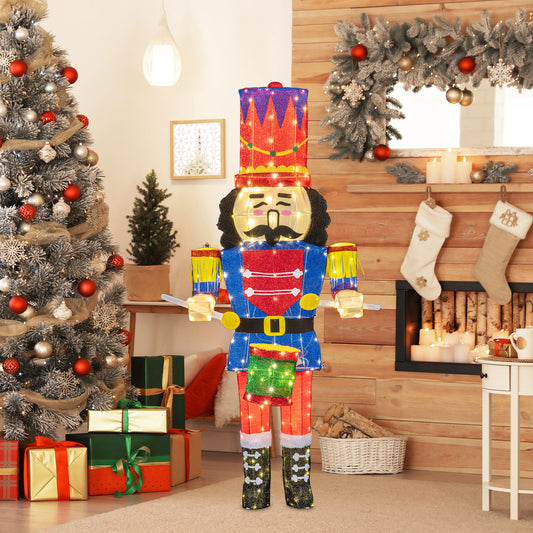 183 cm Lighted Nutcracker with 203 LED Lights and Elegant Hat