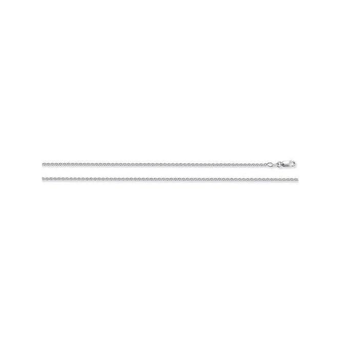 18K White Gold Rollo Chain Necklace