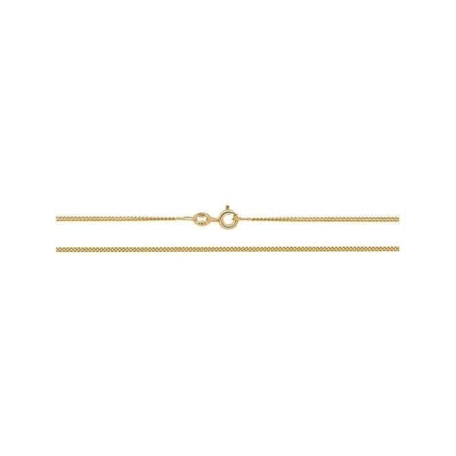 18 Carat Yellow Gold Lightweight Close Curb Chain