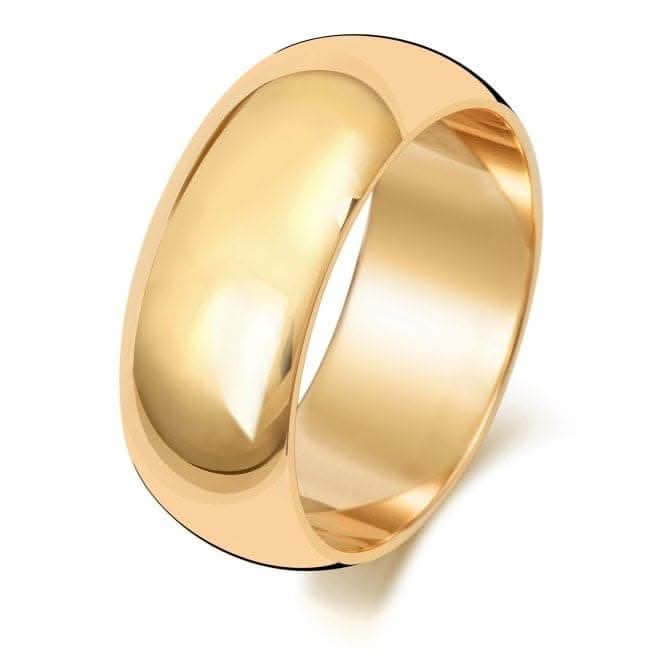 Wedding Band 18K D Shape 8mm Wedding Ring WQ108UL