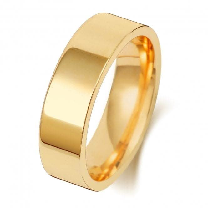 Wedding Band 18K Flat Court 6mm-1.5 Wedding Ring WQ126M