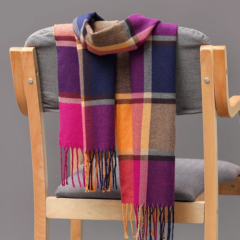 Women Warm classic lattice Scarf Fashion Casual popular Cashmere Couple Plaid Winter Unisex muffler