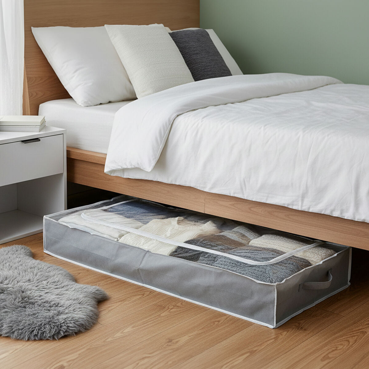 Grey Underbed Storage Bag with Window | Tavia