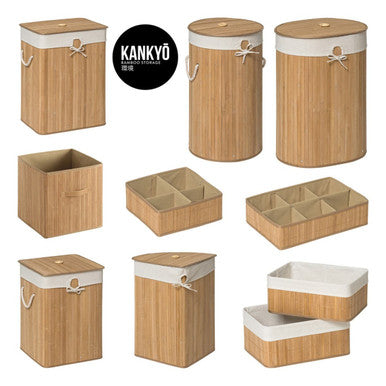 Natural Bamboo Storage Box with Handles | Kankyo
