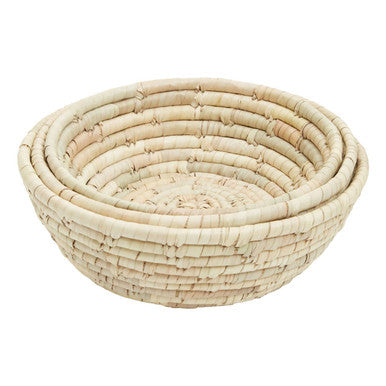Set Of Three Woven Palm Leaf Baskets | Lidi