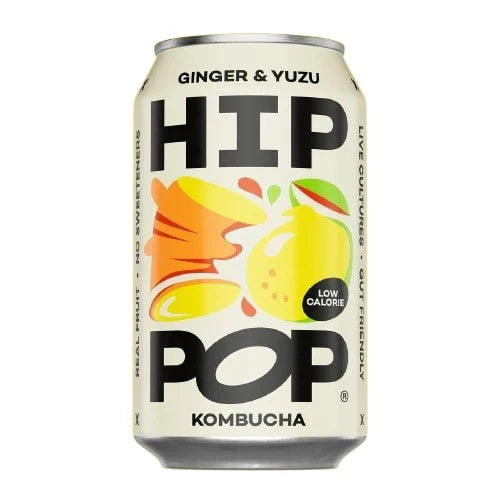 12 x Hip Pop Ginger & Yuzu Kombucha - 330ml
