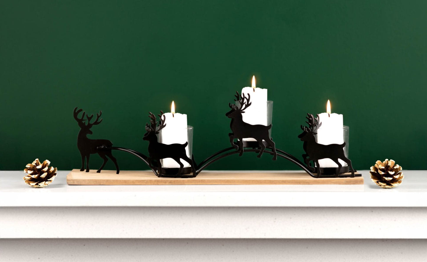 Reindeer 3pc Candle Holder