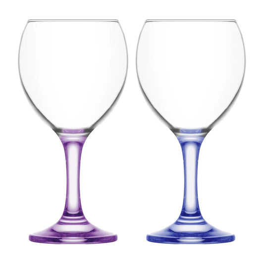 260ml Multicoloured Misket Red Wine Glasses - Pack of Six