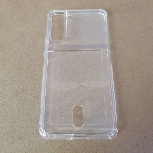 Soft TPU Clear Case With Card Slot - For Samsung S21 FE