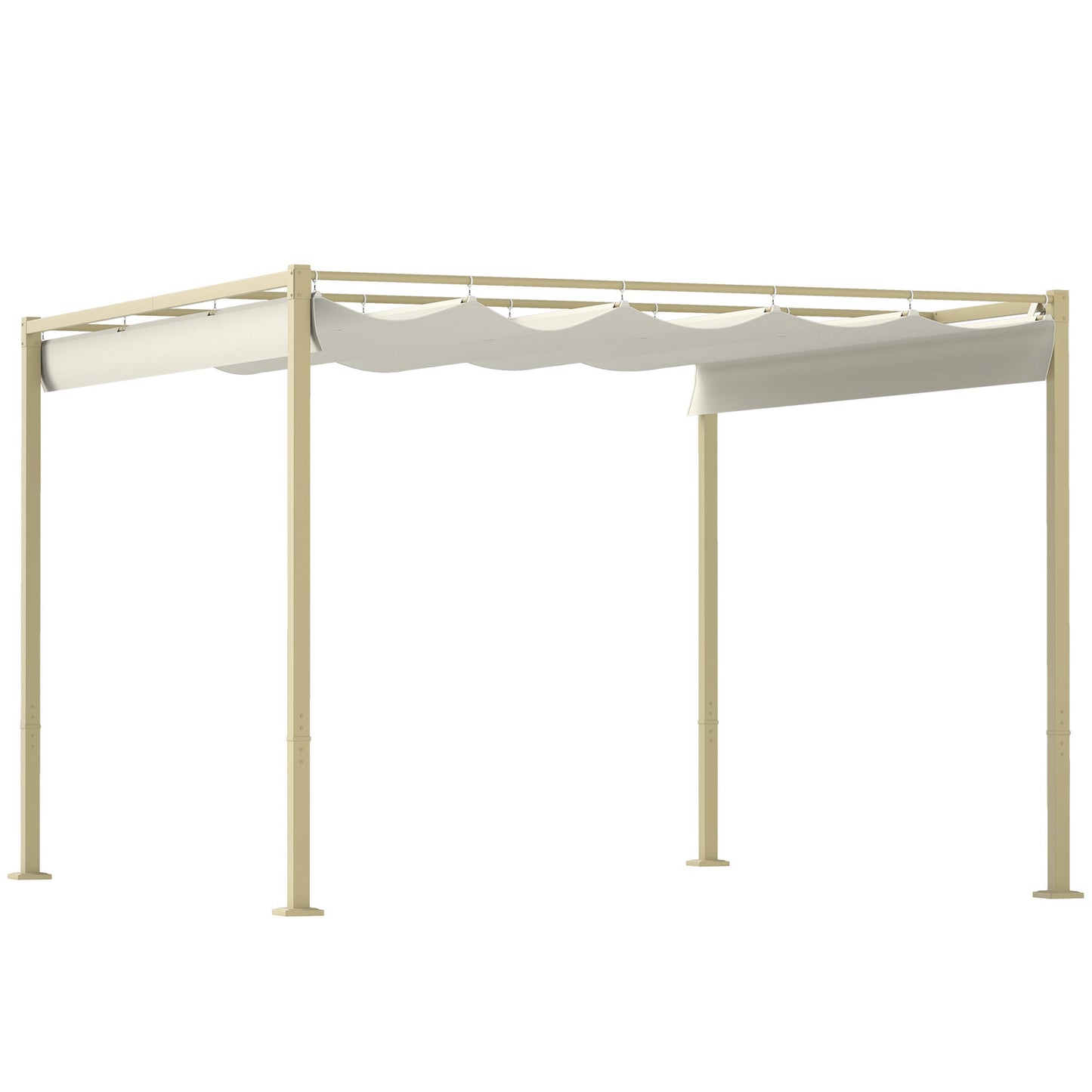 Outsunny 3 x 3(m) Garden Pergola with Retractable Roof, UPF30+