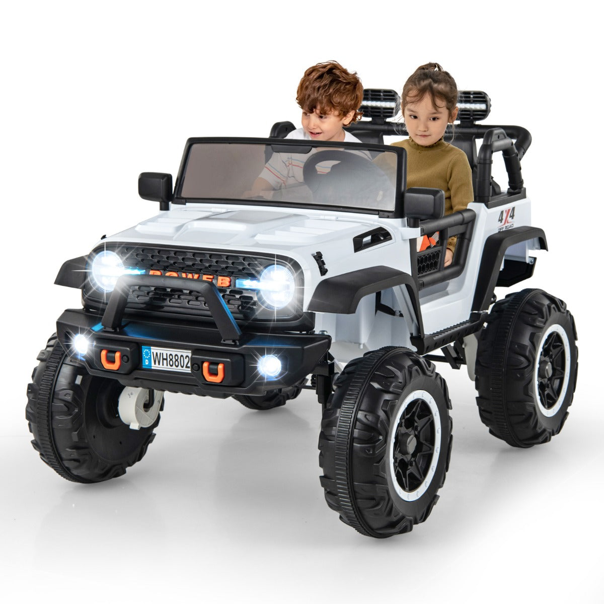 2-Seater Ride On Car with Remote Control and Horn for Boys and Girls-Black