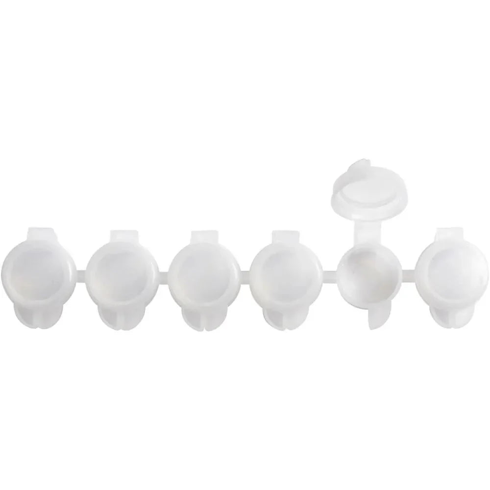 20 x 6 Plastic Paint Pot Strips With Snap Shut Lid For Storing Paint Bottles 5ml