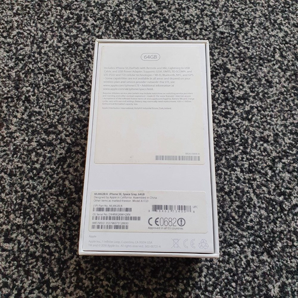 Apple iPhone SE Space Grey Empty Phone Box