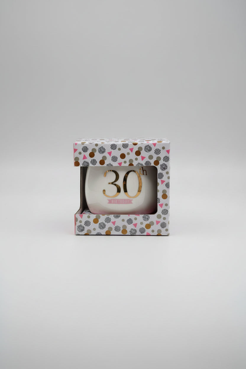 30th birthday boxed mug