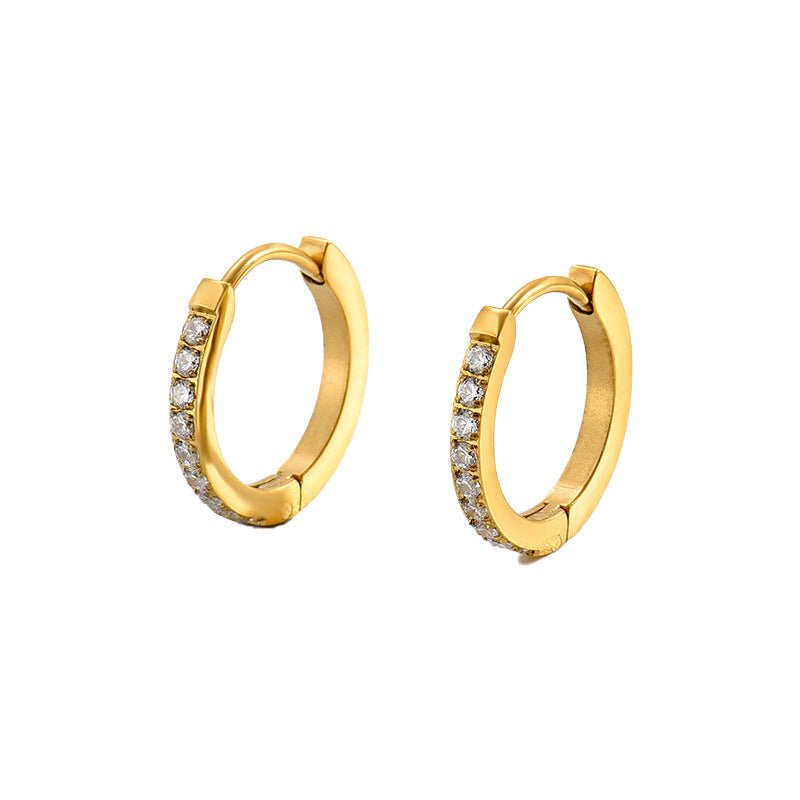 Titanium Steel Diamond Earrings