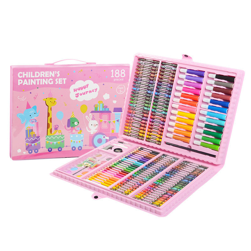 Watercolor pen drawing school supplies