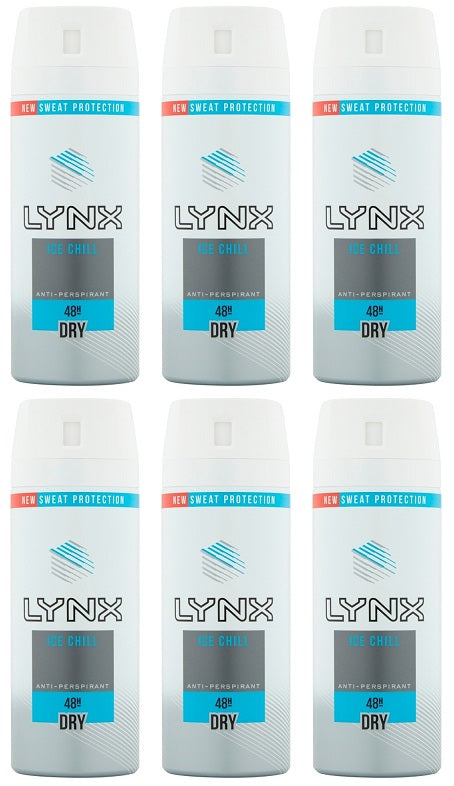 6 x Lynx Anti-Perspirant Deodorant Spray Ice Chill 150 Ml