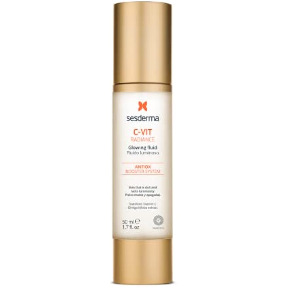 Sesderma C-Vit Radiance Glowing Fluid 50ml - Daily Vitamin C Serum for Face - Anti-Wrinkle & Radiance Uplift - Ideal for Combination Skin with Nanotech Technology